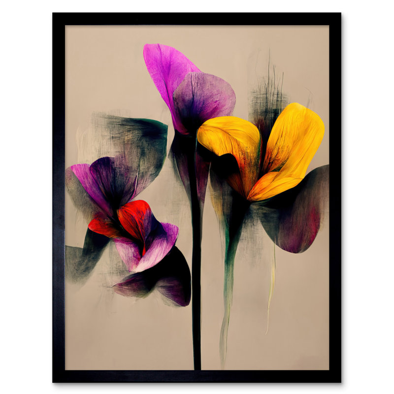 Abstract Lily Flowers Floral - Single Picture Frame Print
