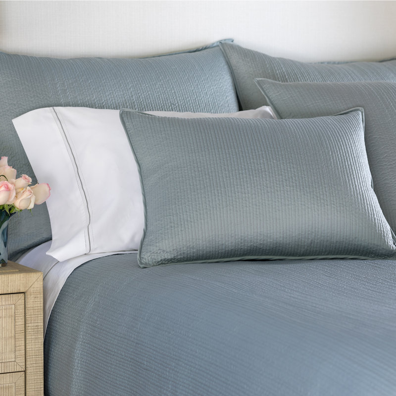 Retro Linen Blend Sham, Blue