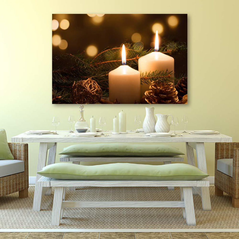 Christmas Holiday Celebration Candles X12 - Photographie sur toile tendue, H 24 po x l 32 po