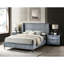 Ensemble de chambre à coucher grand bleu en velours côtelé avec 2 tables de chevet fonctionnelles et mobilier moderne à texture chaleureuse