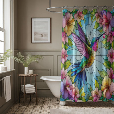 Hummingbird Haven - 1 Piece Standard Shower Curtain