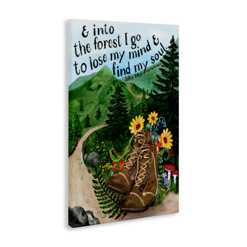 Into The Forest I Go Quote Canvas, design par Glad You Here Co., H 24 po x l 16 po