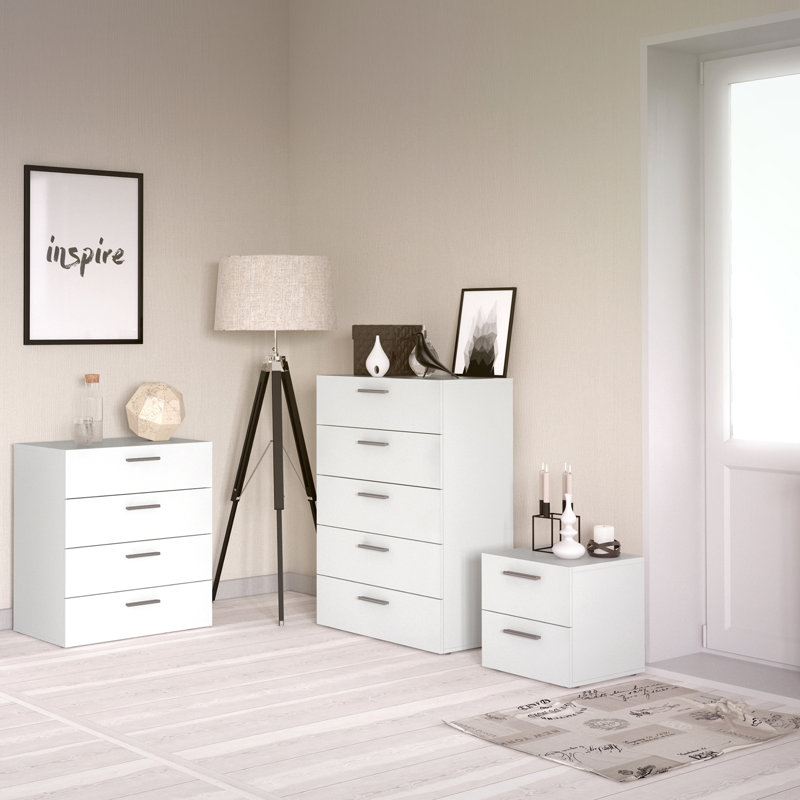 Otho 40cm W Plywood / Laminate Board Bedside Table, White