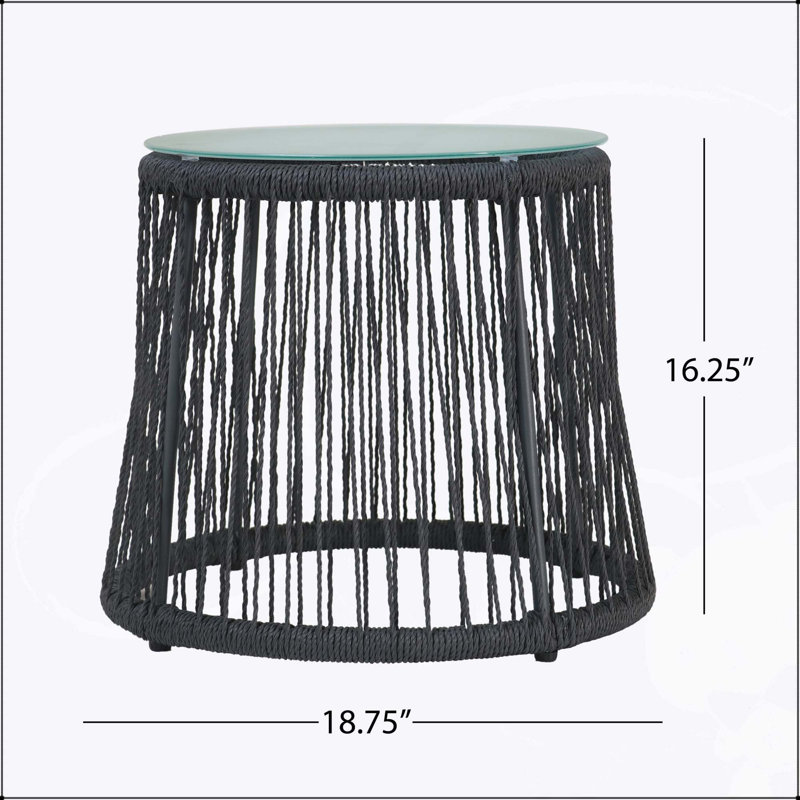 Table d'appoint en verre Boho Chic