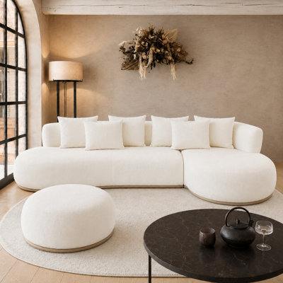 135" Spacious L - Shaped Sectional Sofa with Chaise, Modern Design, Hassle - Free No - Assembly for Living Room (Not Included Ottoman)
