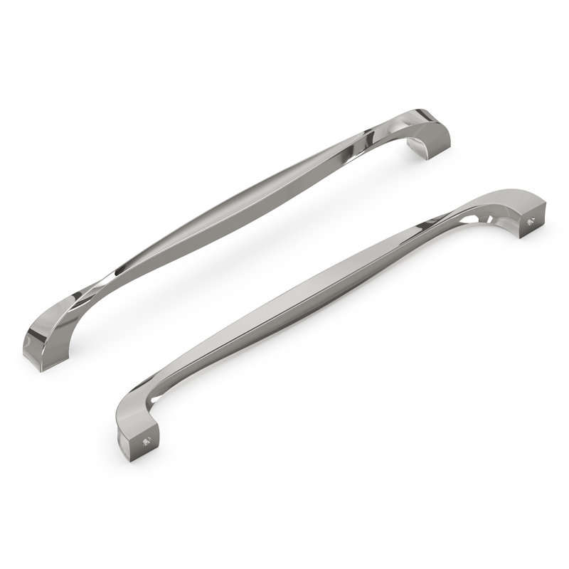 Poignée à poignée Twist Collection - Poignée d'armoire de 8 à 13/16 po nickel poli - Quincaillerie transitionnelle pour tiroirs et armoires