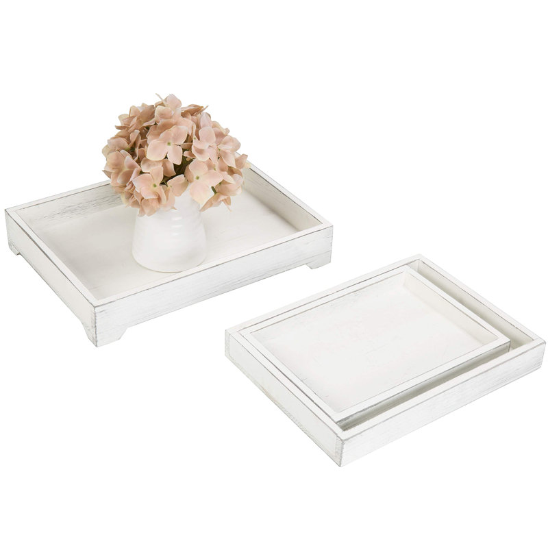 Wood Nesting 3 Piece Serving Tray Set