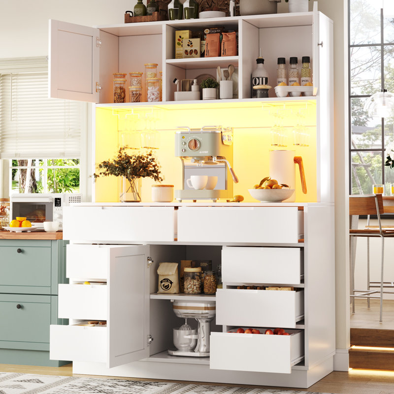 183.5cm Kitchen Pantry, White