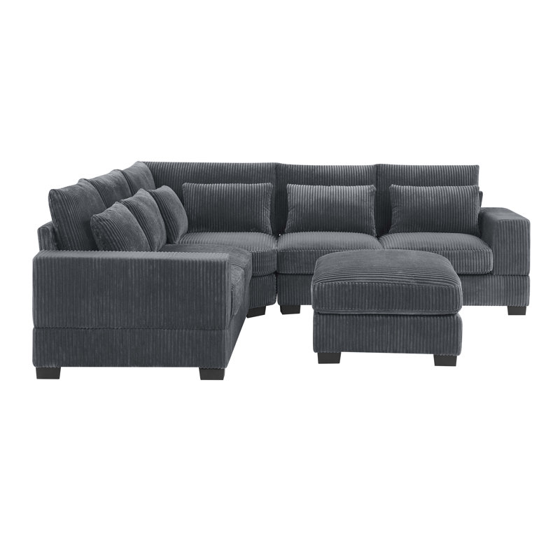 Laguna Modular Corduroy Sectional, Gray Corduroy