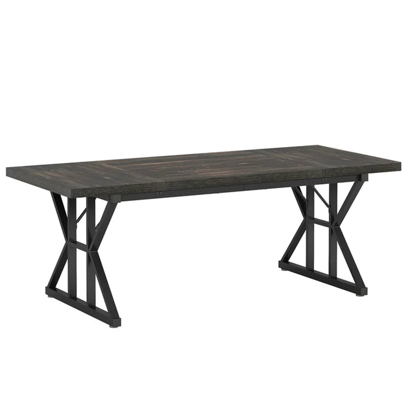 Versatile Dining Table,Classic Kitchen Table, Oak/Black