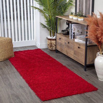 Purvis Handwoven Red Rug