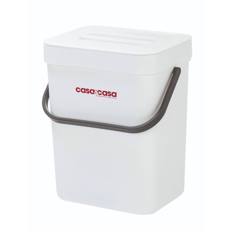 Plastic Recycling Bin, White, 25cm H x 20cm W, 5