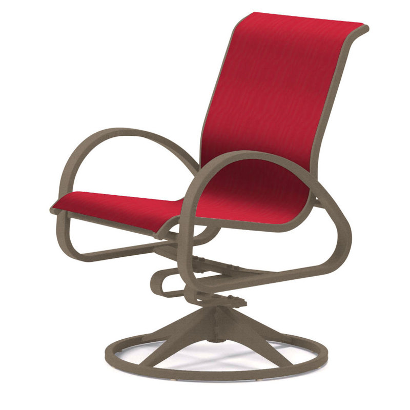 Aruba 1 Outdoor Dining Armchair, Textured Desert, Red 1D Sunbrella®