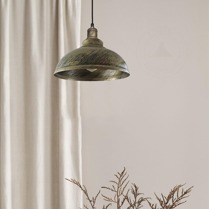 1 - Light Dome Pendant, Brushed Brass