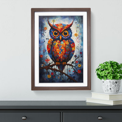 Owl Contemporary - Single Picture Frame Print on Wood