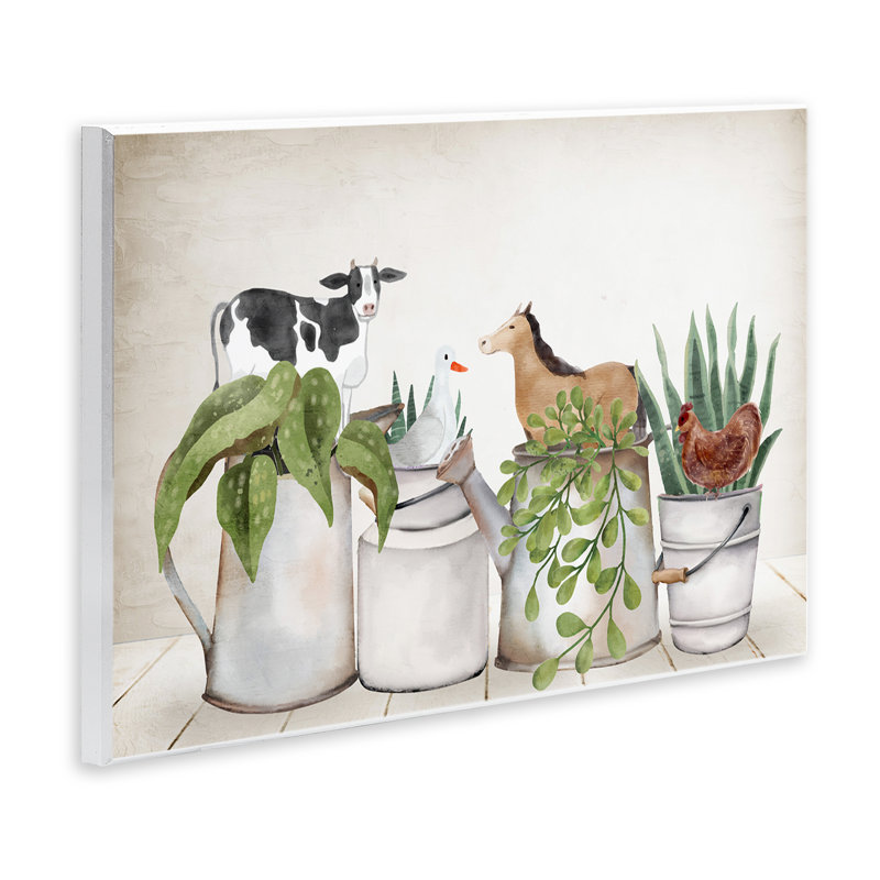 «Tin Farm Farm Plants» par Kim Allen, H 13 po x l 19 po