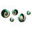 Green and Gold Crashing Waves I - Modern Spiral Metal Wall Décor