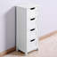 Élégante armoire de rangement blanche avec poignées de tiroir pour plus de commodité