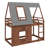 Wood House Bunk Bed With Roof, Ladder And 2 Windows