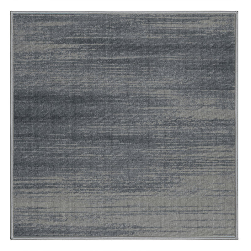 Tapis abstrait gris lavable à la machine, Carré 5 pi