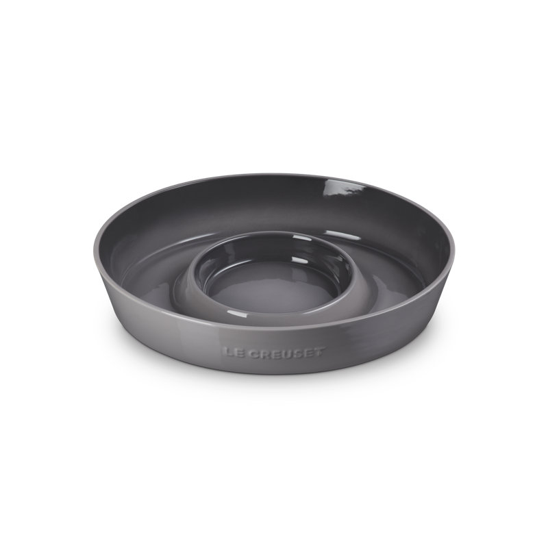 Le Creuset Stoneware Oval Chip And Dip Platter 13 In White, Gray