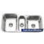 Houzer 40 in Stainless Undermount Triple Bowl Kitchen Sink with Strainers, Grids - MGT-4120-C