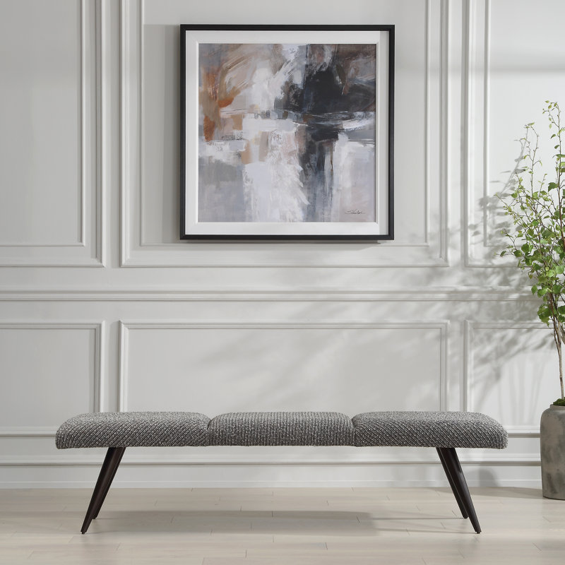 Banc en tissu gris anthracite Preslee