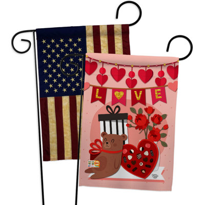 Drapeau de jardin en polyester 1 face 5 pi x 1 pi 1 pi Valentine Sweet Moment