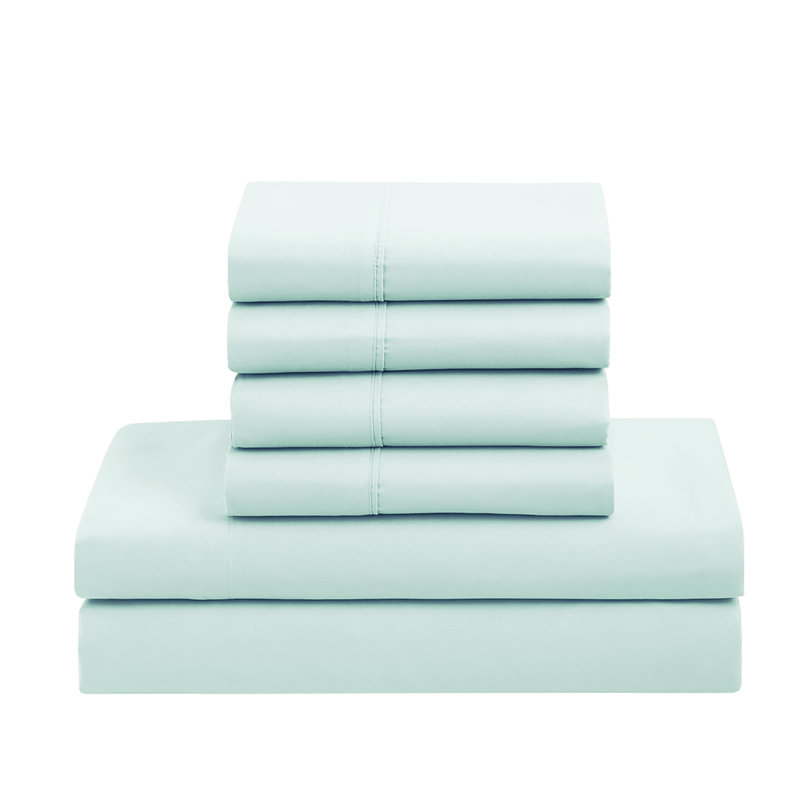 Aqua Full Microfiber Down Alternative 7-Piece Bed in a Bag Set