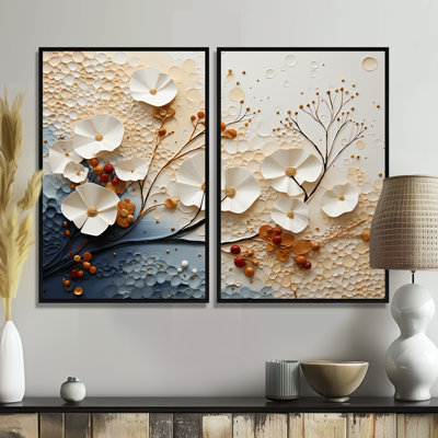 Ethereal Elegance - Ensemble de 2 reproductions d'art moderne sur toile