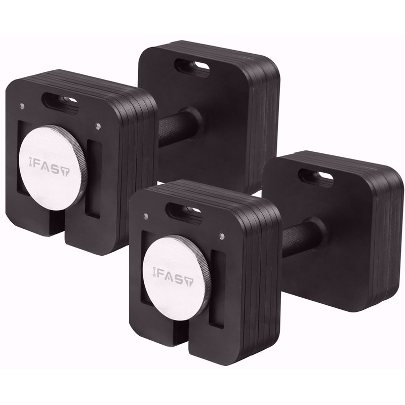 Ensemble de haltères réglables 9 en 1 carrées et haltères carrées Deux haltères carrés 9 en 1 de 80 lb pour poids multiples pour options de poids multiples