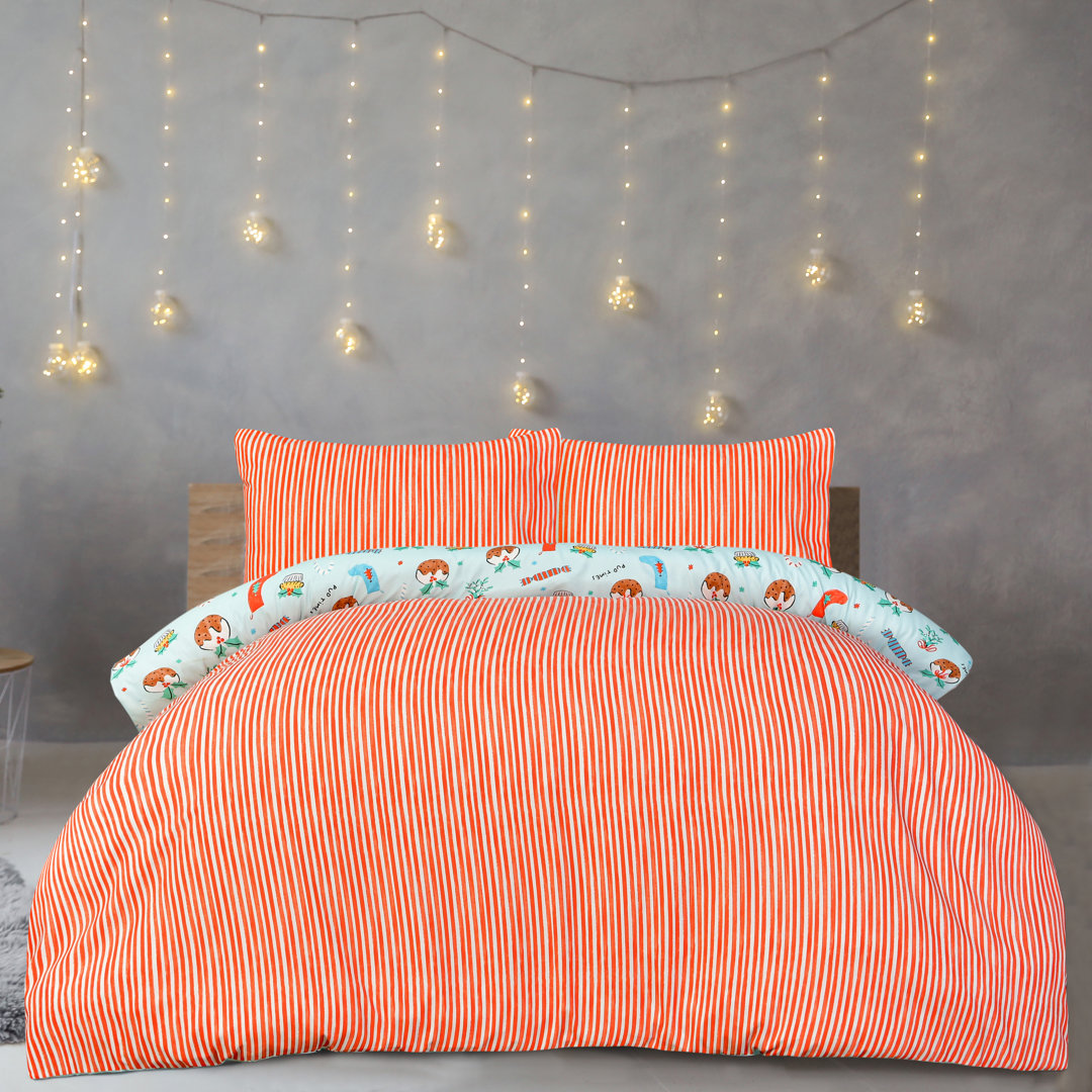 Single Christmas Puddings Duvet Set