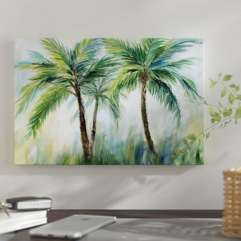 «Palm Sensation», reproduction sur toile, H 40 po x l 60 po x P 1,5 po, Pas de tapis, Toile tendue