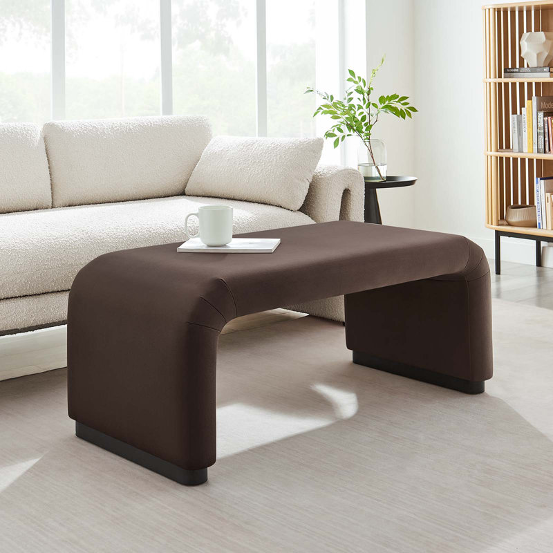 Repose-pieds Koda Performance, Noir, Velours brun chocolat
