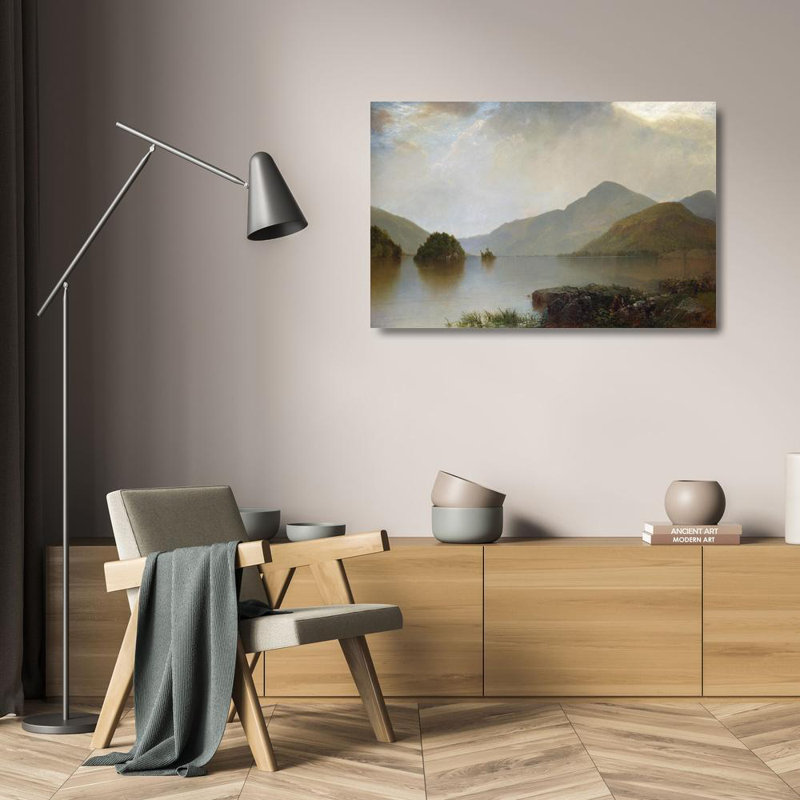 «Lake George» par John Frederick Kensett - Art mural sur toile tendue avec châssis, H 24 po x l 17 po