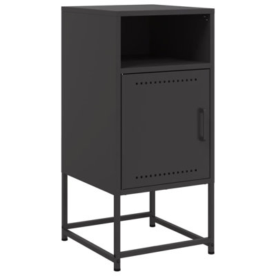 Bedside Cabinets 2 Pcs Black 14.2"X15.4"X30.7" Steel by 17 Stories