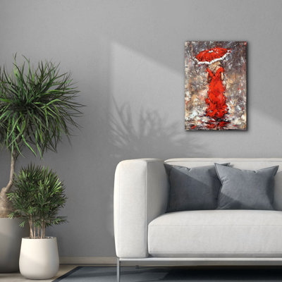 «Woman With Umbrella» par Alexander Gunin, art mural sur toile