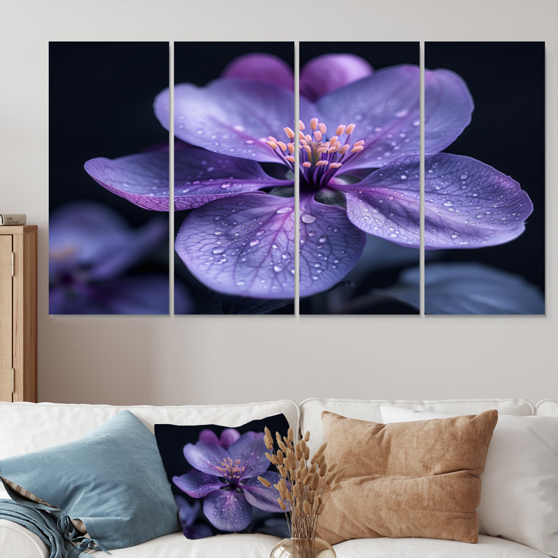 Mauve noir Moody Majesty Apple Blossom - ensemble de salon art floral, H 28 po x l 48 po
