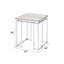 Table de bout carrée avec plateau en chêne naturel et base de style traîneau, design contemporain pour le salon, l 19 po de largeur, 24 po de hauteur avec structure en métal au fini, dimensions 19 x 19 x 24
