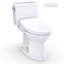 TOTO® Drake® WASHLET®+ Two-Piece Elongated 1.28 GPF Universal Height TORNADO FLUSH® Toilet with S5 Bidet Seat, 10 Inch Rough-In, Cotton White - MW7763446CEFG.10#01