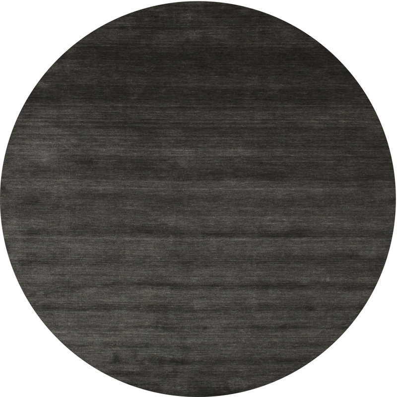 Tapis contemporain noir, Rond 3 pi