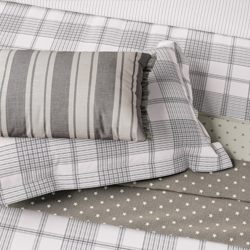Classic Check BCI Cotton Reversible Duvet Cover Set, Double - 2 Standard Pillowcases