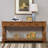 63" Wood Console Table with 3 Drawers and Bottom Shelf, Brown Extra-Thick Sofa Table for Entryway Hallway-247285299