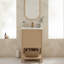 Meuble-lavabo simple de 20 po avec lavabo en céramique, armoire de rangement avec porte à fermeture en douceur et rayures