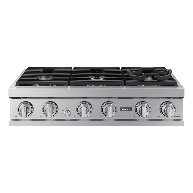 36" Gas Rangetop 6 Burners, NG/LP, Silver Stainless