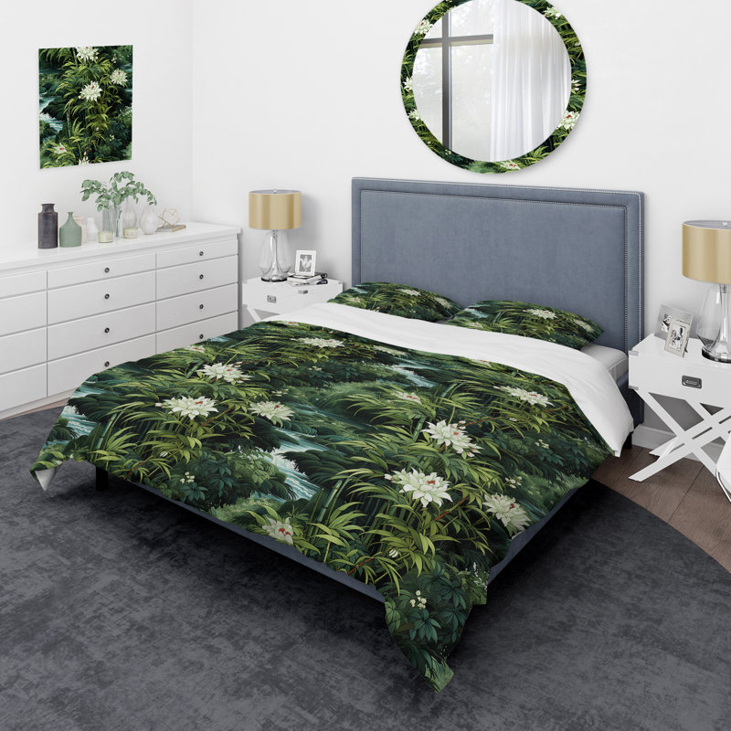 Ensemble de housse de couette oriental Bamboo Forest Allure - Microfibre de polyester