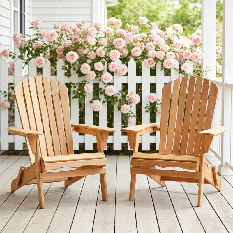 Set of 2 Stackable Adirondack Chairs – All-Weather HDPE Outdoor Patio Chairs with Ergonomic Design, Easy Storage, and Low Maintenance (Set of 2)