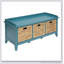 Banc sarcelle avec 3 tiroirs