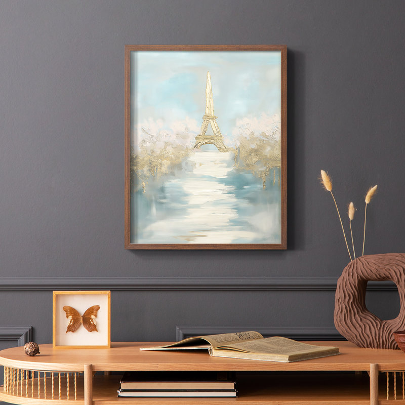 Paysages de la série III - reproduction encadrée de qualité supérieure - prête à être accrochée - aucun clou requis, Noyer