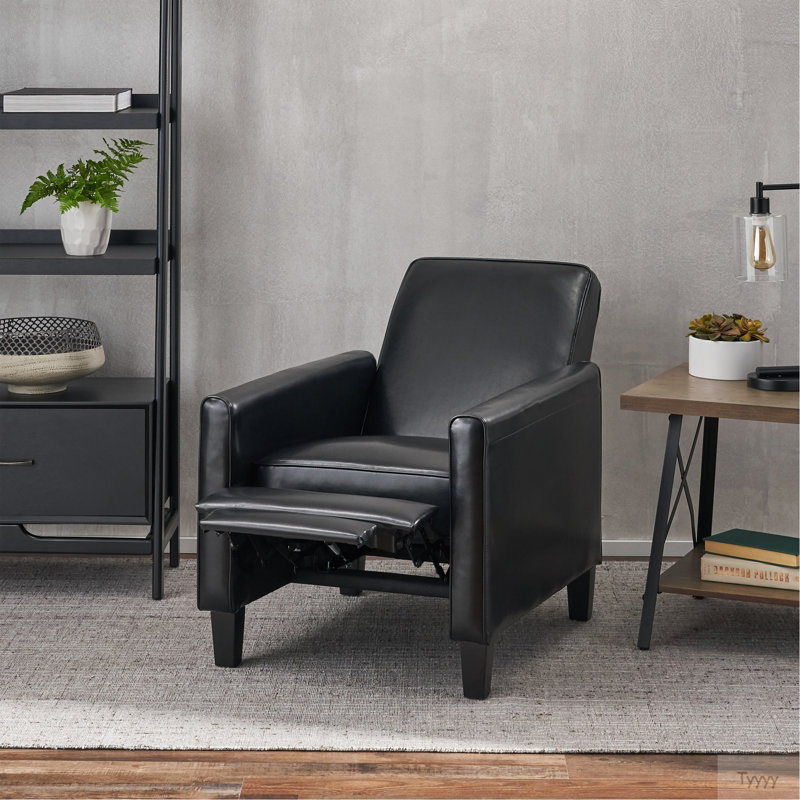 Black Fax Leather Push Back Chair For Elegant Home Décor